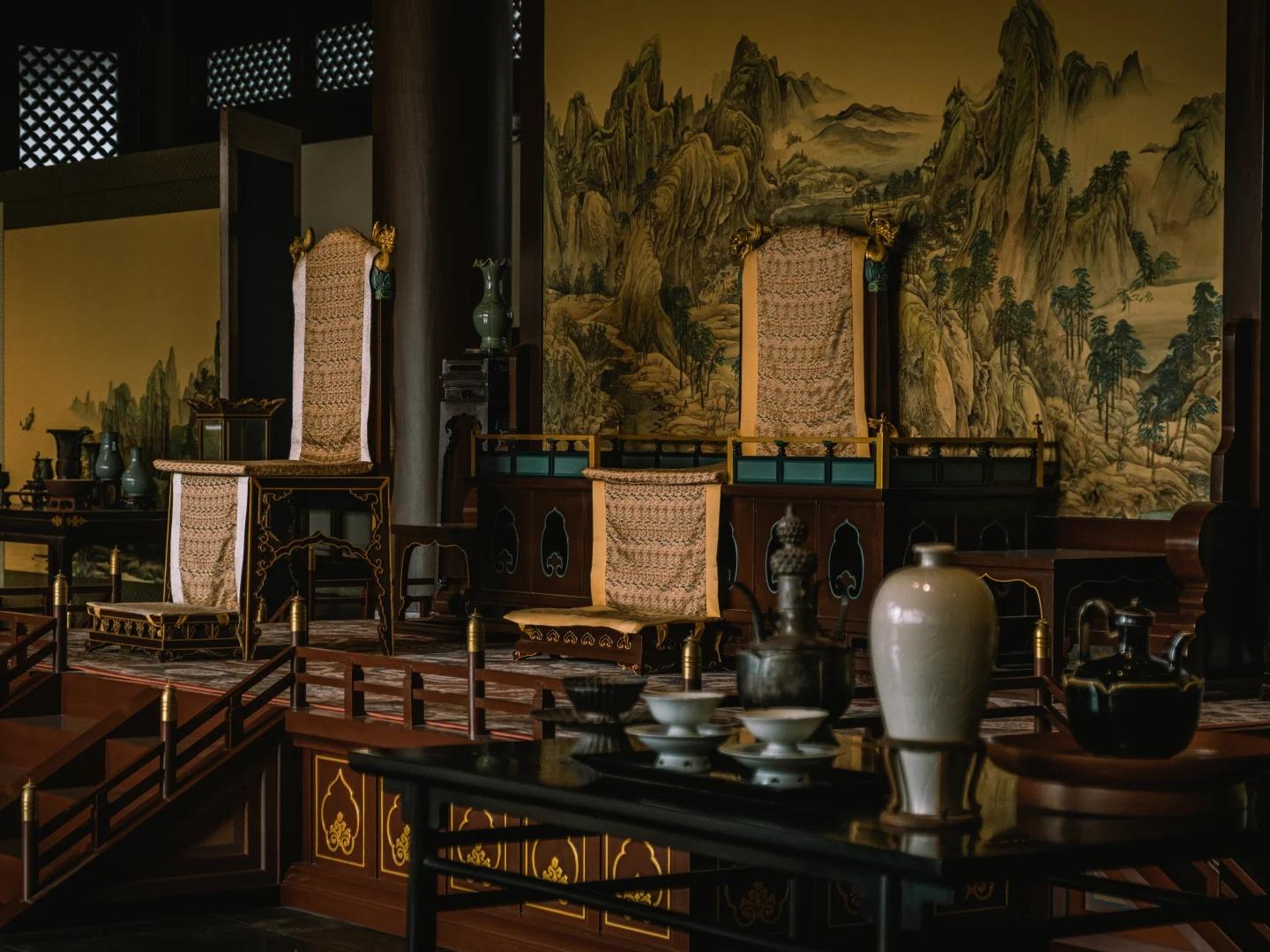 Restored Imperial Hall Interior at Deshou Palace