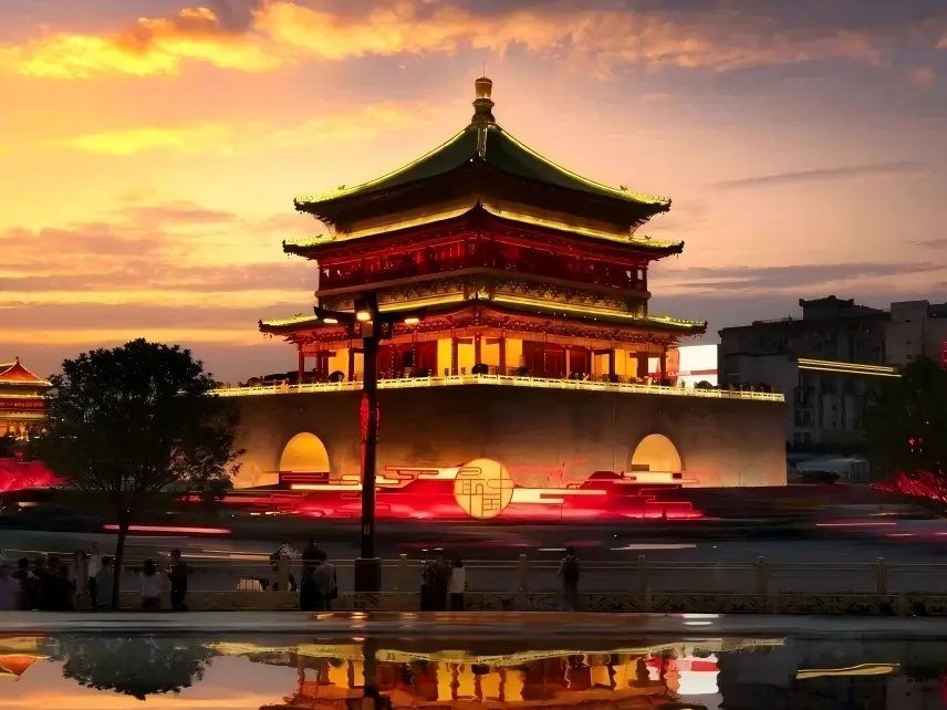 Xi'an Bell Tower at Sunset