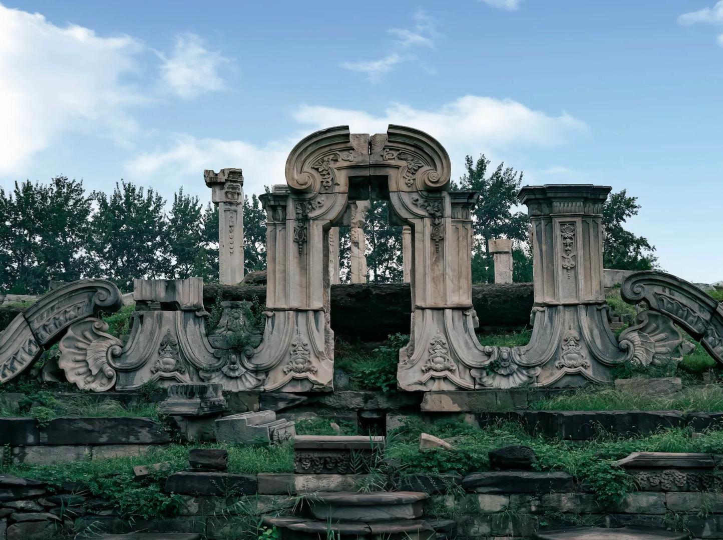 Historic stone ruins of Old Summer Palace in Beijing Historic stone ruins of Old Summer Palace in Beijing