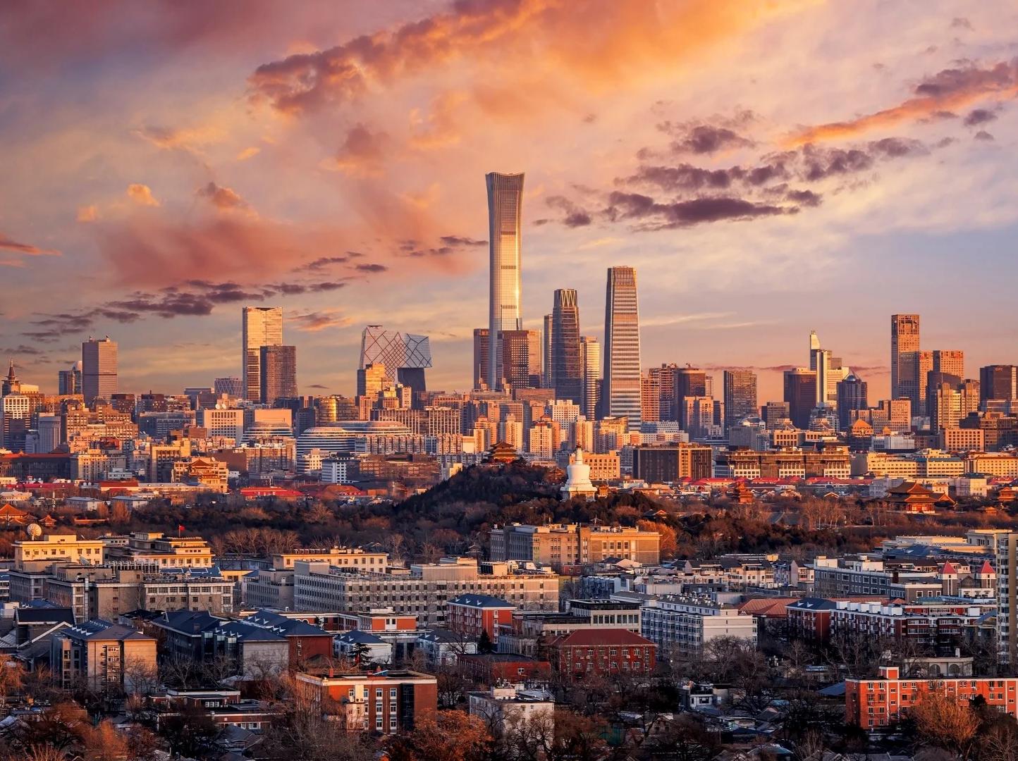 Beijing downtown cityscape blending old and new architecture Beijing downtown cityscape blending old and new architecture