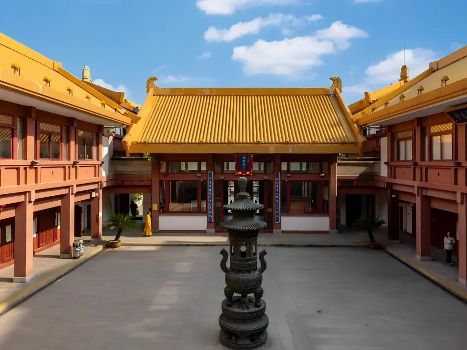 Courtyard of Qibao Historic Temple