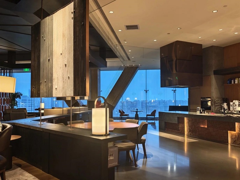 Modern luxury hotel restaurant interior with city view Xi'an