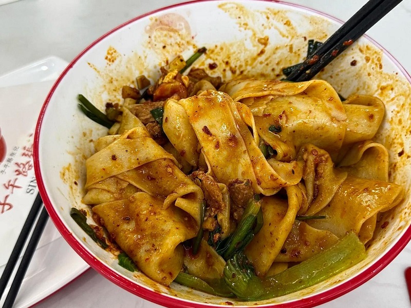 Biangbiang Noodles, Famous Shaanxi Handmade Wide Noodles
