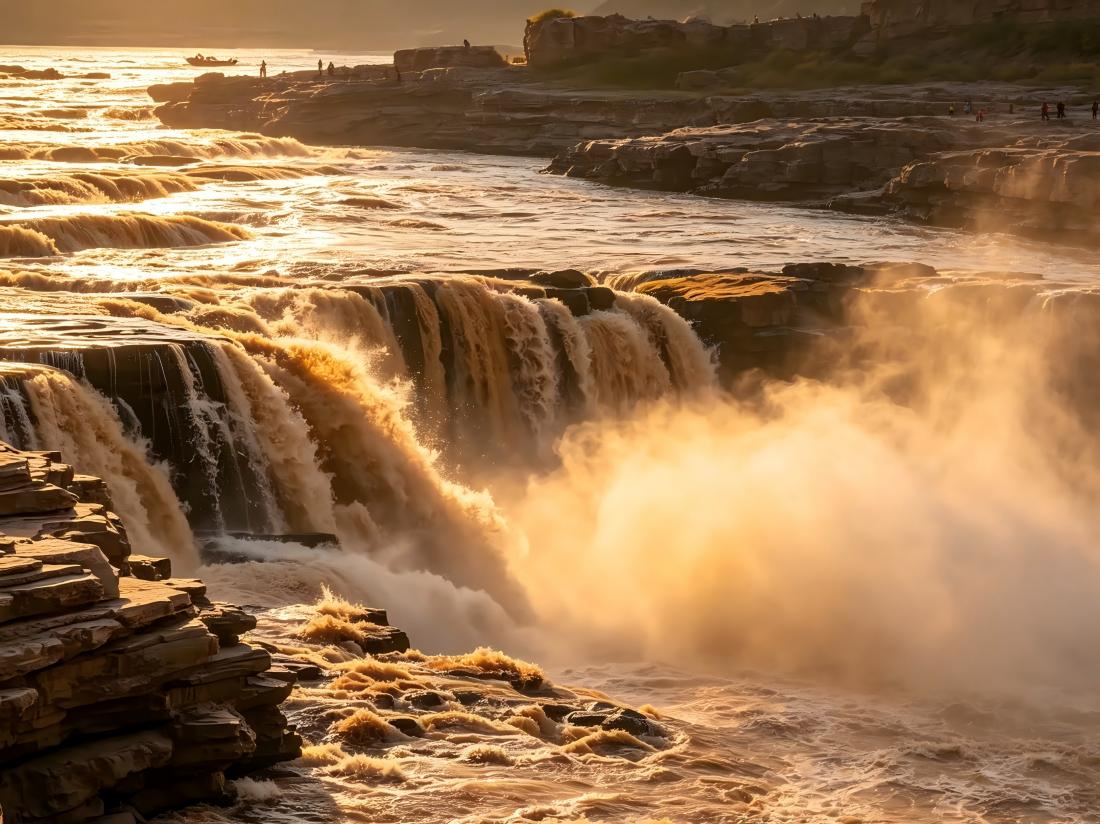 Sunset at Hukou Waterfall Sunset at Hukou Waterfall